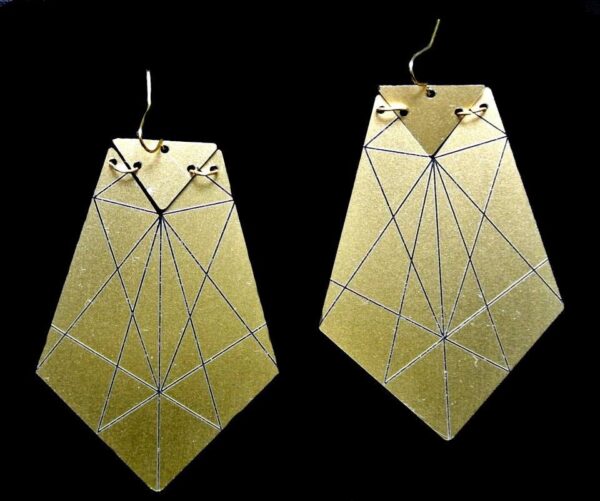 Earrings - Gold, Orecchini in pvc Dorato by Irlampia