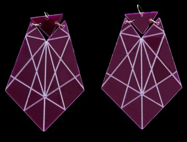 Earrings - Purple, Orecchini in pvc Viola by Irlampia